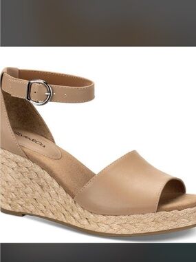 Style & Co. Tan Espadrille Ankle-Strap Wedge Sandals